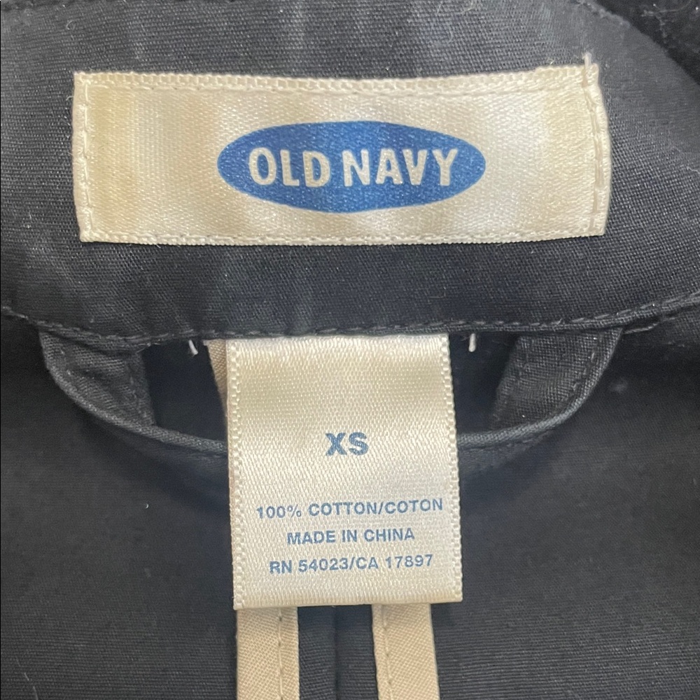 Old Navy Black Double-Breasted Trench Coat - Picture 3 of 3